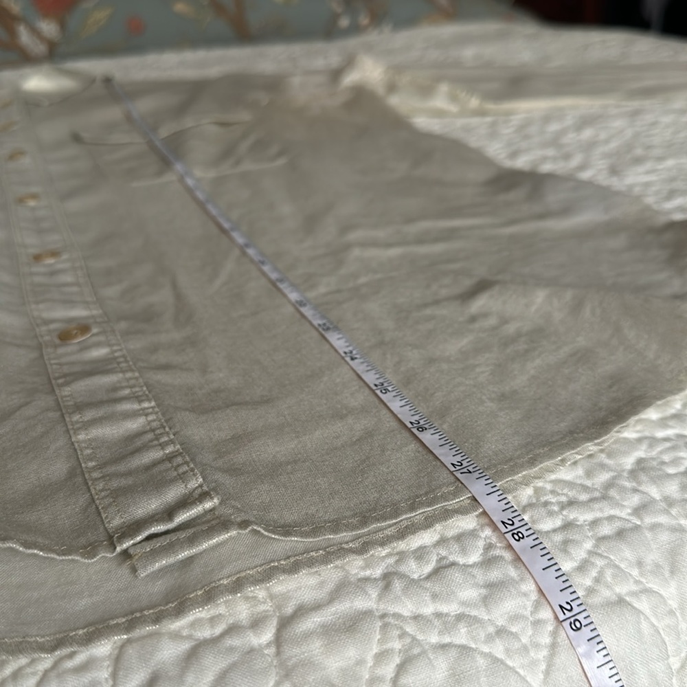 J. Crew Cotton Button Down Soft Gold Metallic Ivo… - image 6